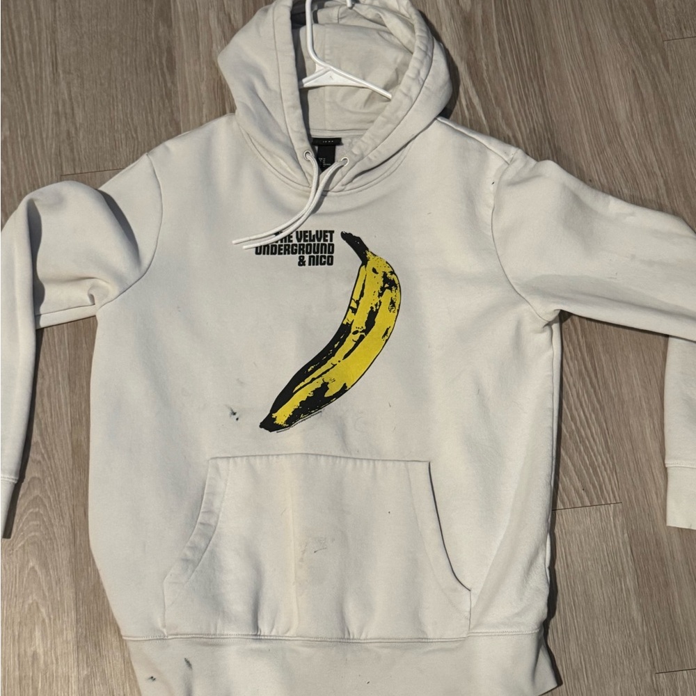 🍌🎶 H&M Velvet Underground Banana Hoodie – Size M 🎶🍌